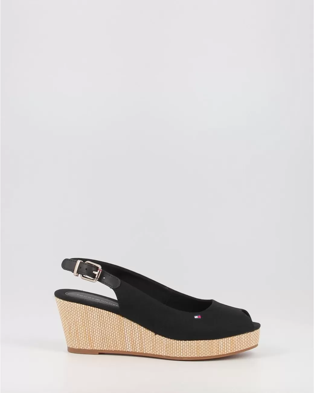 Mujer Tommy Hilfiger Alpargatas Iconic Elba Sling Back Wedge Negro