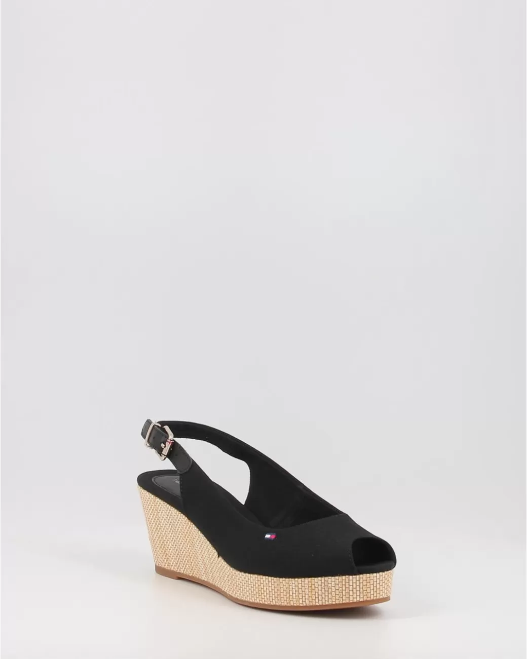 Mujer Tommy Hilfiger Alpargatas Iconic Elba Sling Back Wedge Negro