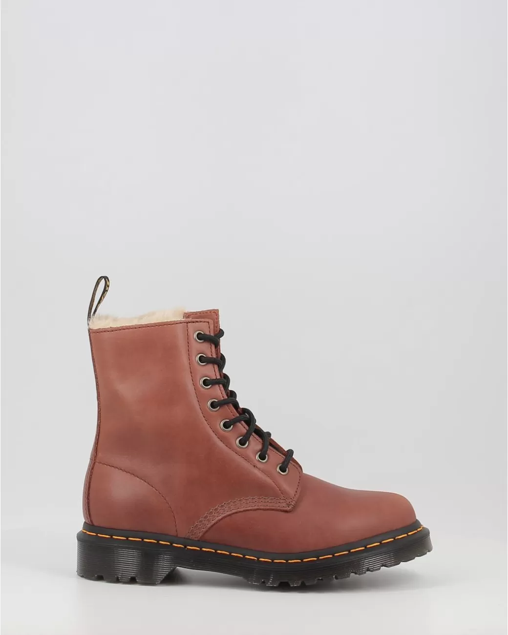 Mujer Dr. Martens Botas 1460 Serena Saddle Tan Farrier Cuero