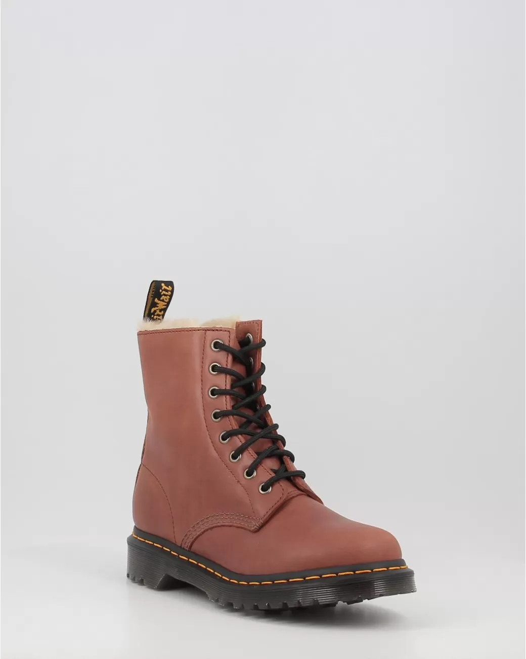 Mujer Dr. Martens Botas 1460 Serena Saddle Tan Farrier Cuero