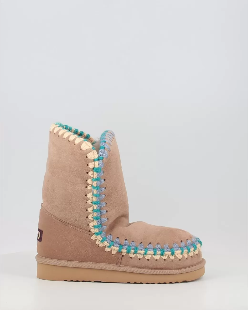 Mujer Mou Botas Eskimo 24 Overstitching Cam Taupe