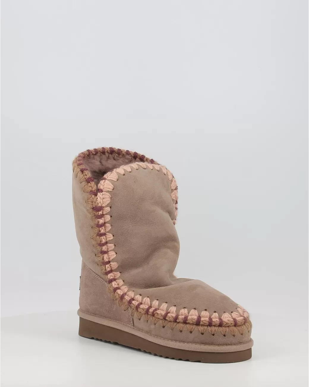 Mujer Mou Botas Eskimo 24 Overstitching Elgry Gris