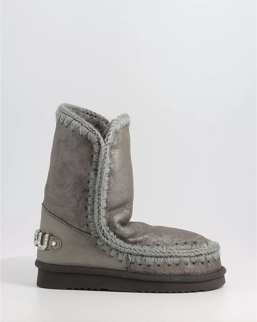 Mujer Mou Botas Eskimo 24 Rhinestones Logo Duiro Gris