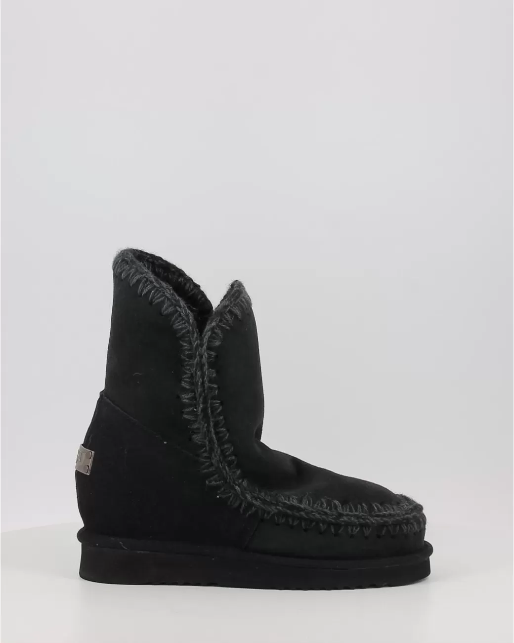 Mujer Mou Botas Eskimo Inner Wedge Short Bkbk Negro