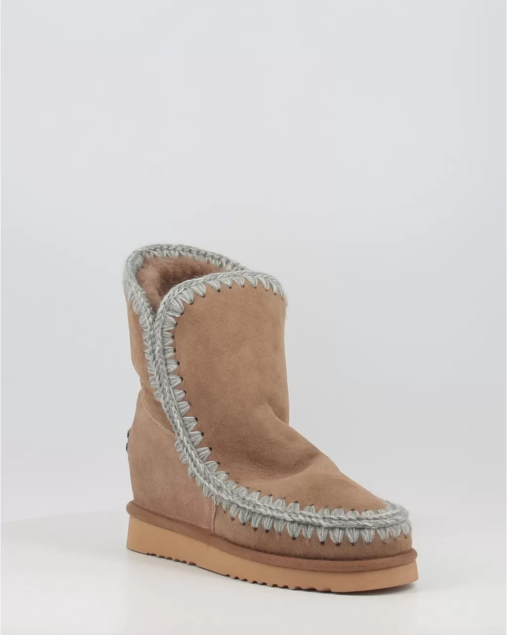 Mujer Mou Botas Eskimo Inner Wedge Short Taupe