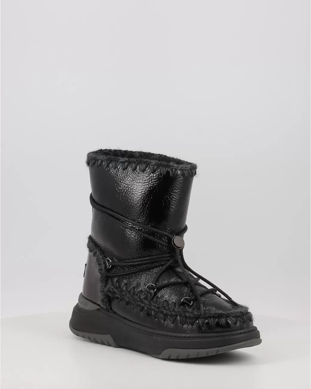 Mujer Mou Botas Jogger Snowboot Short Patblk Negro