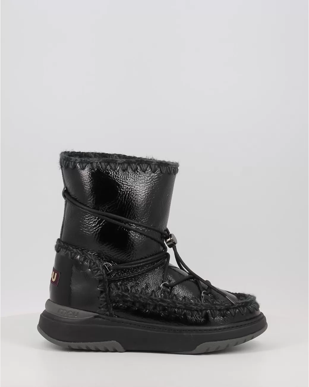 Mujer Mou Botas Jogger Snowboot Short Patblk Negro