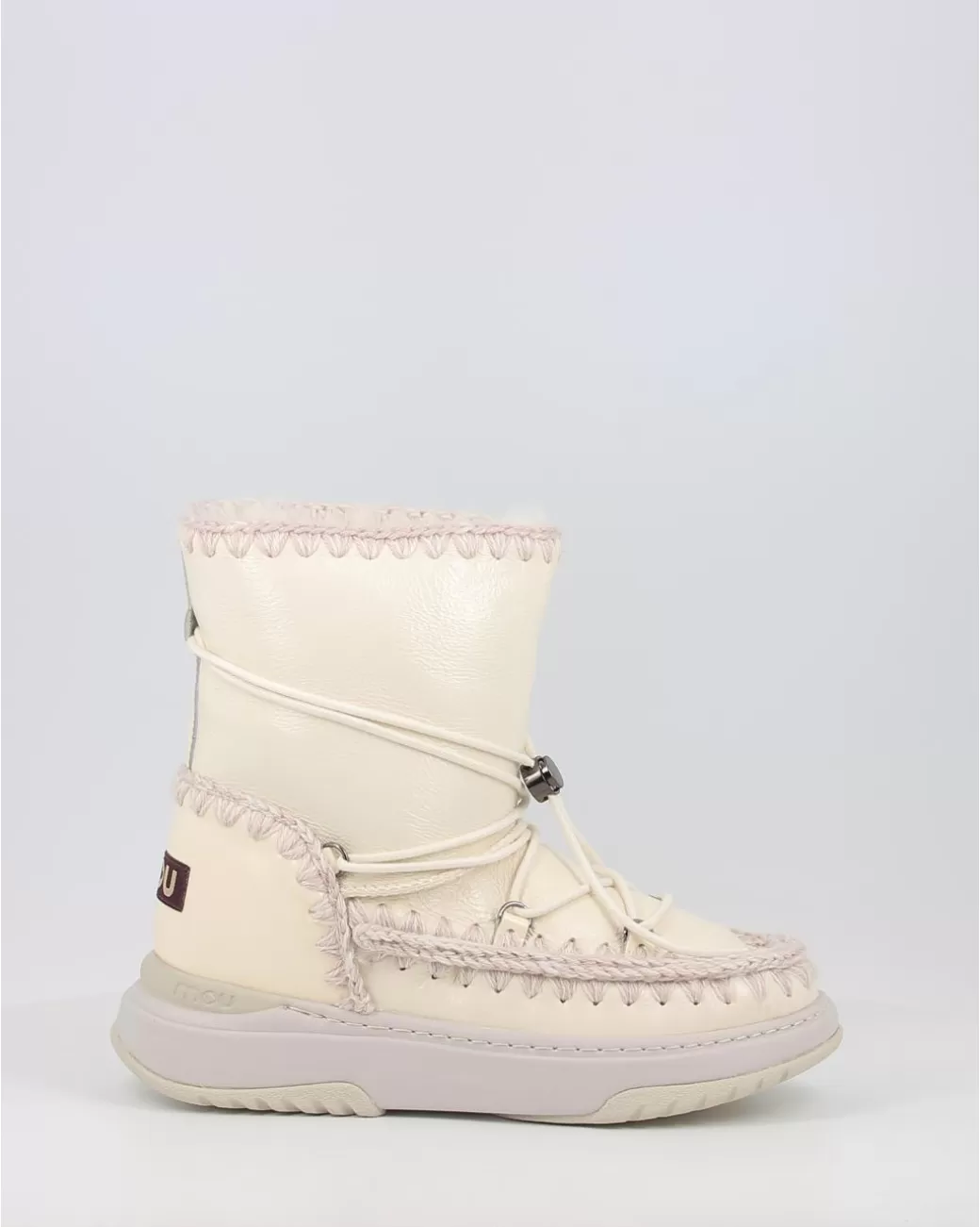 Mujer Mou Botas Jogger Snowboot Short Patwhi Blanco