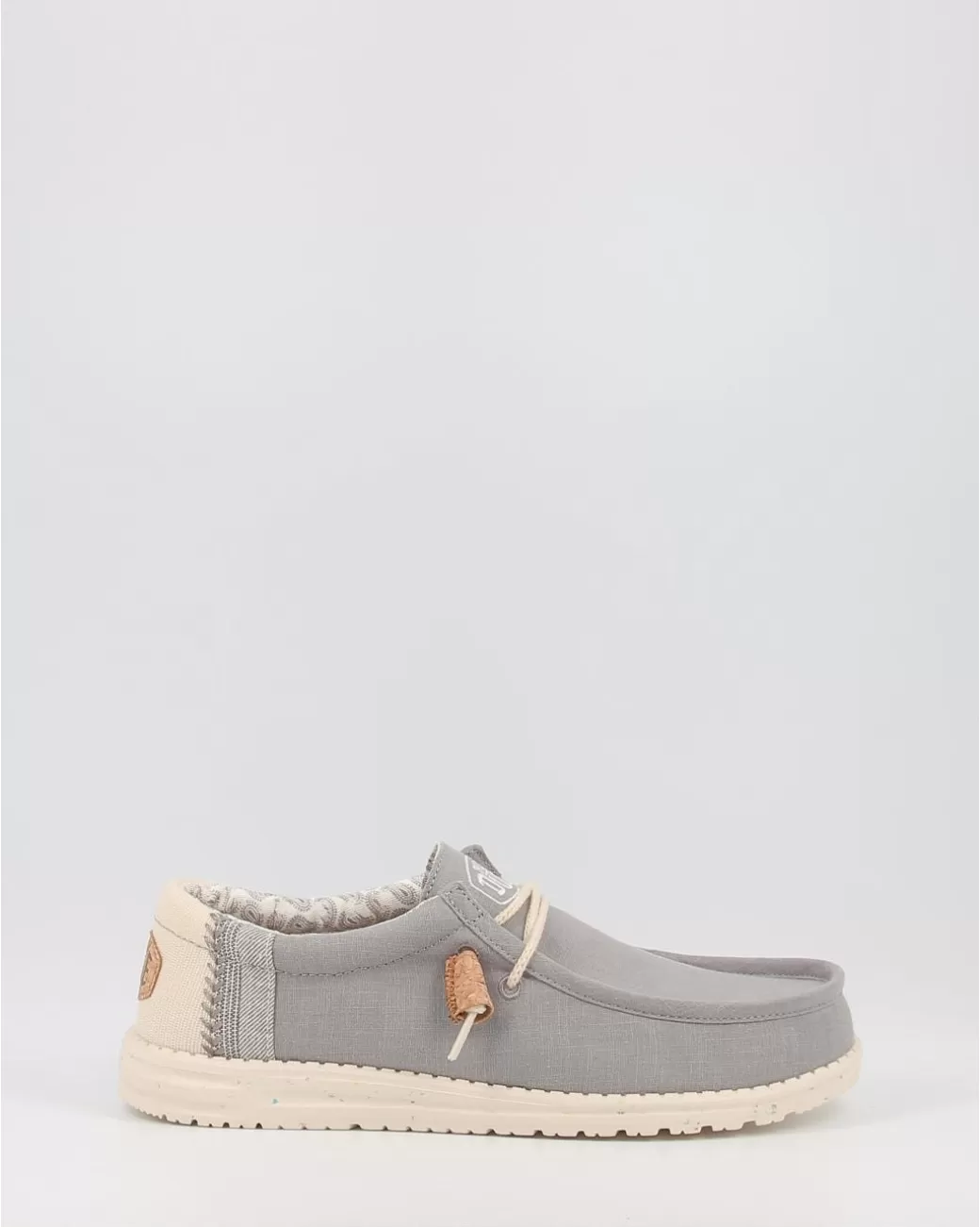 Hombre Hey Dude Náuticos Wally Linen Natural Gris