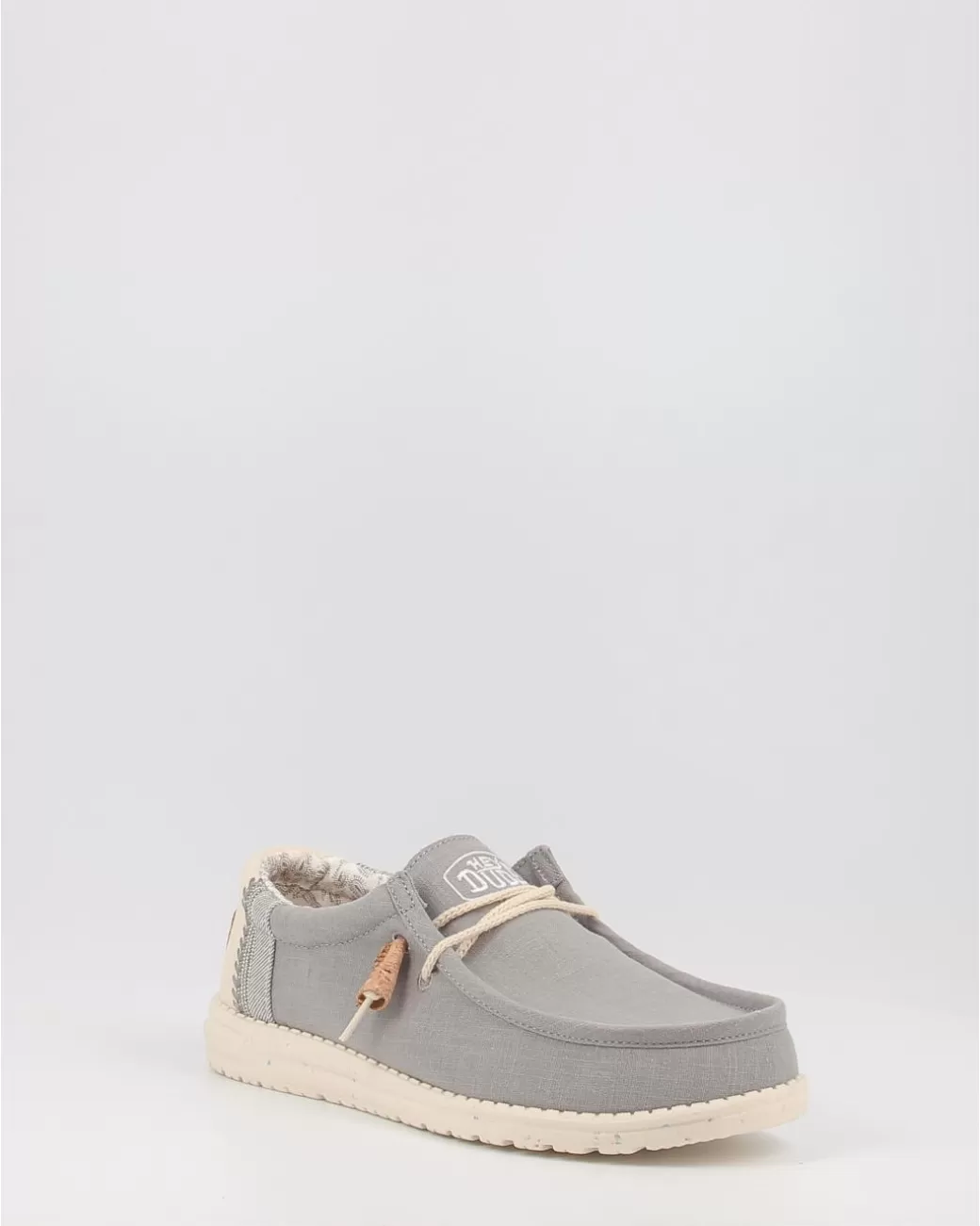 Hombre Hey Dude Náuticos Wally Linen Natural Gris