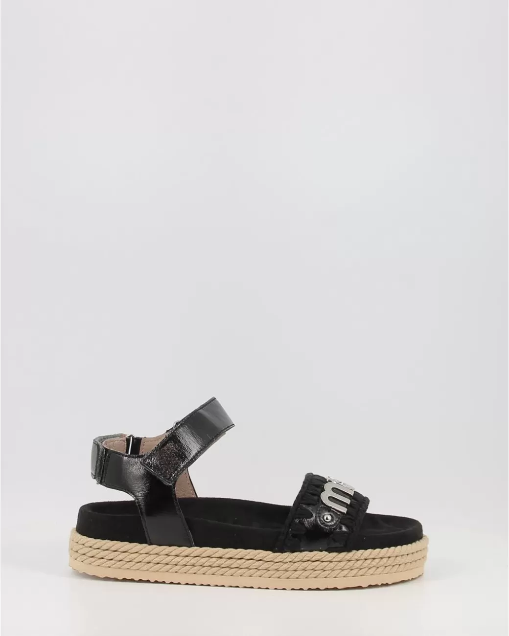 Mujer Mou Sandalias Rope Bio Sandal 02 Patblk Negro