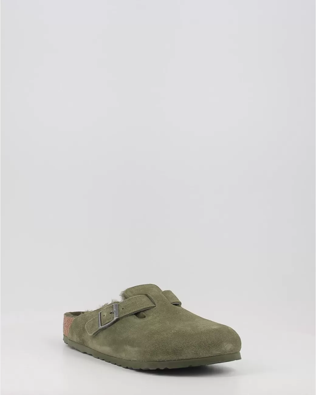 Mujer Birkenstock Zuecos Boston Vl Shearling Verde